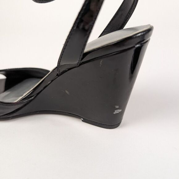 Nine West Ankle Strap Black Wedge Heels Women's 5 NWOT - Picture 10 of 11